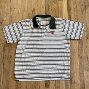 Russell Montana Tech Athletic Green and White Striped Polo size XXL